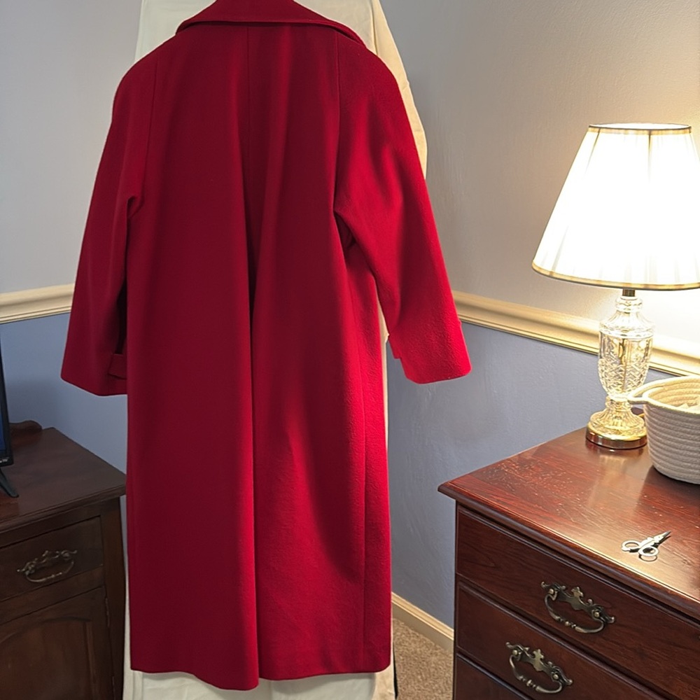 Women’s Dark Red Dress Coat - Picture 8 of 8